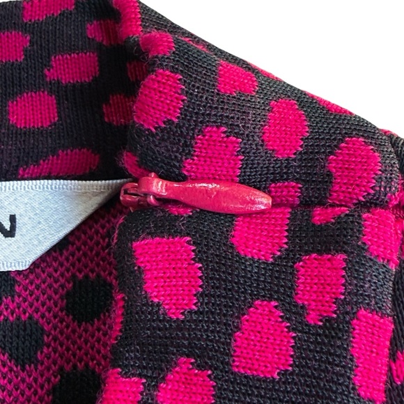 NWOT St. John Santana Knit Pink Black Animal Print Sleeveless Shell Tank Top L - Picture 4 of 11